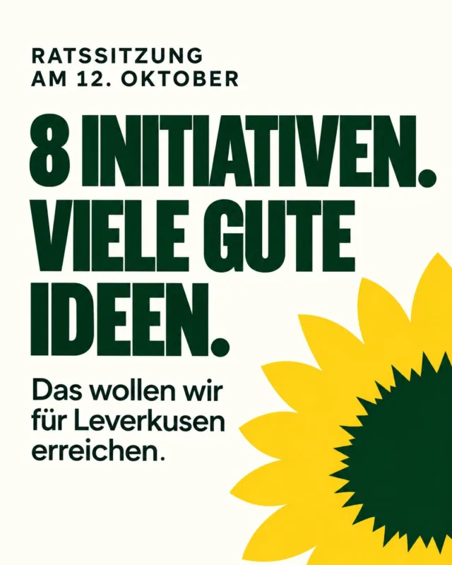 8 Initiativen. Viele konkrete Ideen für Leverkusen. 

Zur Ratssitzung am 12. Oktober bringen wir Themen auf den Tisch, die im Alltag einen Unterschied machen: Wir wollen besseren Hitzeschutz in Pflegeeinrichtungen, sichere Rad- und Fußwege trotz Autobahnausbau und ein Ideenmanagement, das das Wissen der Beschäftigten in der Stadtverwaltung nutzt.

Wir wollen öffentliche Flächen sinnvoller nutzen – mit mehr essbarem Grün und weniger Schotter. Beim Wohnen setzen wir auf einen transparenteren Mietspiegel-Rechner und eine Wohnraum-ID für Kurzzeitvermietungen. Und auch bei der digitalen Verwaltung geht es voran: Wero soll bis zum Jahresende als zusätzliche Zahloption kommen. Deshalb konnten wir unseren Antrag dazu zurückziehen.

Unser Anspruch bleibt: konkrete Lösungen statt Stillstand – für mehr Lebensqualität, eine moderne Verwaltung und ein Leverkusen, das seine Möglichkeiten nutzt.